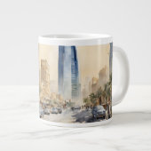 Riyadh Street Scene Jumbo Tasse - Serene Watercolo (Vorderseite Rechts)