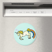 Riyah-Li Designs Regenbogen Kackend Einhorn Magnet (In Situ (Geschirrspüler))