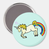 Riyah-Li Designs Regenbogen Kackend Einhorn Magnet (Vorderseite/Rückseite)