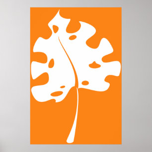 Riyah-Li entwirft orange Blatt Poster