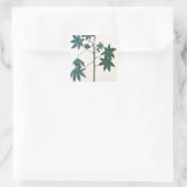 Rizinöl-Pflanze, c.1801-4 Quadratischer Aufkleber (Tasche)