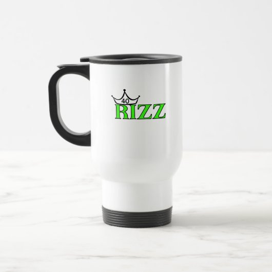 RIZZ 40 Milestone Birthday Crown Coffee Mug Reisebecher (Links)
