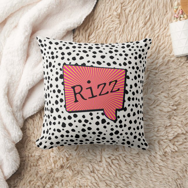 Rizz Charm: Personalisierte Retro-Chat-Blase Kissen (Decke)