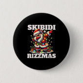 Rizz Christmas Santa Funny Xmas Gen Alpha Skibidi  Button (Vorderseite)