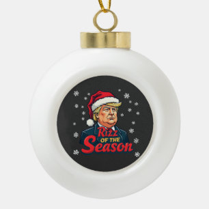 Rizz der Saison Lustiger Trump Weihnachten Santa  Keramik Kugel-Ornament