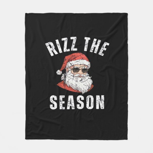 Rizz Die Jahreszeit Funny Santa Merry Rizzmas Rizz Fleecedecke (Vorderseite)
