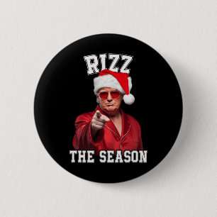 Rizz Die Jahreszeit Funny Trump Weihnachten Santa Button