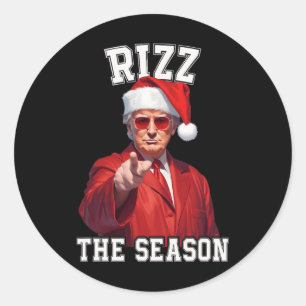 Rizz Die Jahreszeit Funny Trump Weihnachten Santa Runder Aufkleber