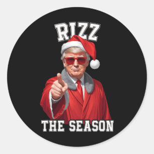Rizz Die Jahreszeit Funny Trump Weihnachtsmann Runder Aufkleber