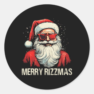 Rizz Die Jahreszeit zu Rizz Santa Rizz Merry Rizzm Runder Aufkleber