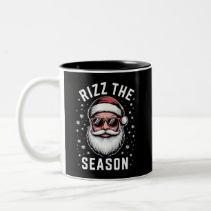 Rizz die Saison verrückte Weihnachten lustiger San Zweifarbige Tasse