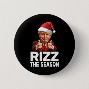 Rizz Die Weihnachtszeit Funny Trump Santa Pajama Button