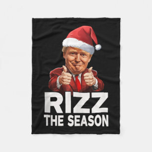 Rizz Die Weihnachtszeit Funny Trump Santa Pajama Fleecedecke