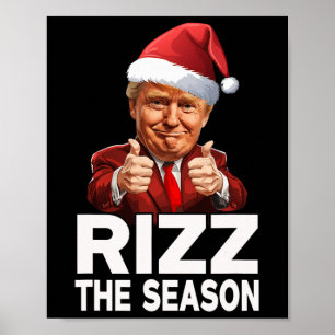 Rizz Die Weihnachtszeit Funny Trump Santa Pajama Poster