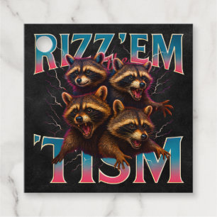 Rizz Em mit dem Tism Meme Autismus Funny Racoon Geschenkanhänger