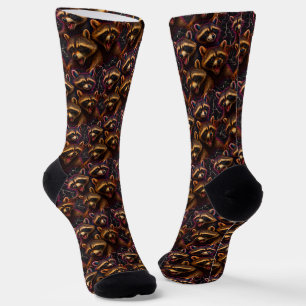 Rizz Em mit dem Tism Meme Autismus Funny Racoon Socken