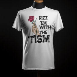 Rizz em mit der Taufe Retro-Blume atristisch T-Shirt