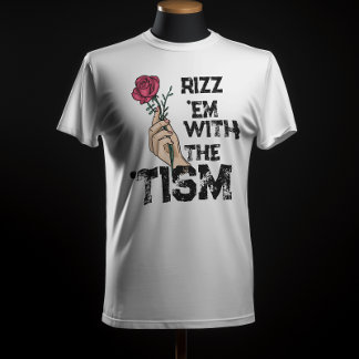 Rizz em mit der Taufe Retro-Blume atristisch T-Shirt