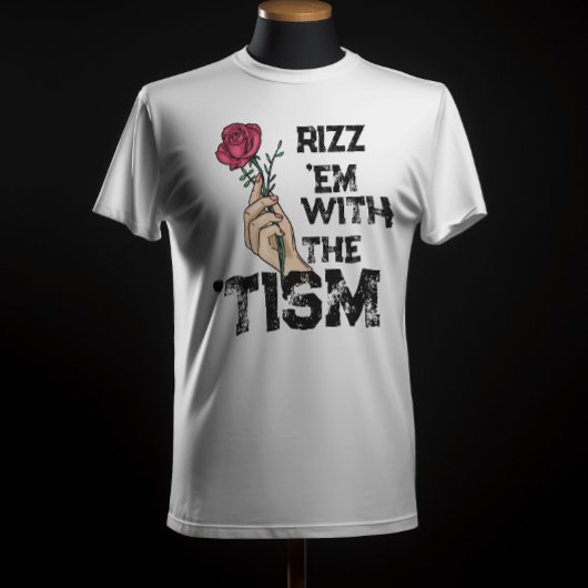 Rizz em mit der Taufe Retro-Blume atristisch T-Shirt