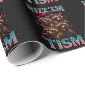 Rizz Em With The Tism Meme Autism Funny Racoon Geschenkpapier (Rolleneckpunkt)