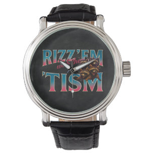Rizz Em With The Tism Meme Autismus Lustiger Wasch Armbanduhr