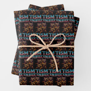 Rizz Em With The Tism Meme Autismus Lustiger Wasch Geschenkpapier Set