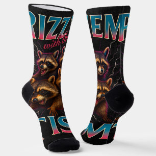 Rizz Em With The Tism Meme Autismus Lustiger Wasch Socken
