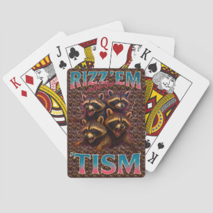 Rizz Em With The Tism Meme Autismus Lustiger Wasch Spielkarten