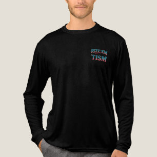 Rizz Em With The Tism Meme Autismus Lustiger Wasch Tri-Blend Shirt