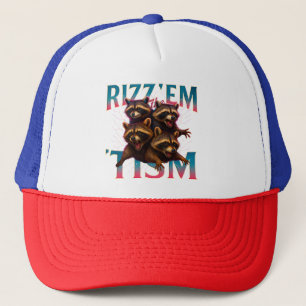 Rizz Em With The Tism Meme Autismus Lustiger Wasch Truckerkappe