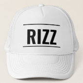 RIZZ Leather Patch Hat — Minimal Logo Cap Truckerkappe (Vorderseite)