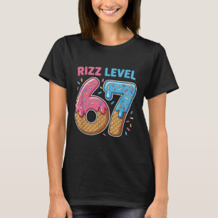 Rizz-Level 67 Alpha-Slang-Gen 67. Nummer Eiscreme T-Shirt