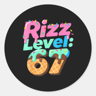 Rizz Level 67 Eis Drip Six Seven Für Alle Runder Aufkleber
