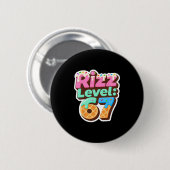 Rizz Level 67 Meme-Shirt Eiscreme-Tropf-Meme Six S Button (Vorne & Hinten)