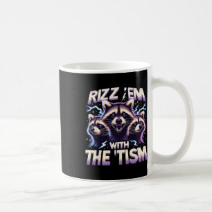 Rizz Sie mit dem Tism Lustiger Regenbogen Waschbär Kaffeetasse