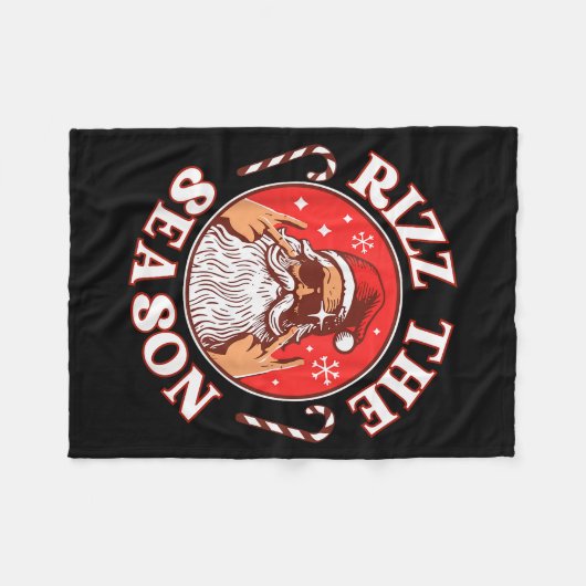 Rizz The Season Funny Christmas Pajamas Rizzler Sa Fleecedecke (Vorderseite (Horizontal))