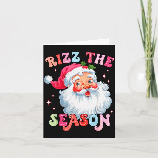 Rizz The Season Funny Christmas Rizzmas Santa Clau Karte (Vorderseite)