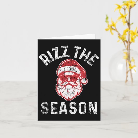 Rizz The Season Funny Christmas Rizzmas Santa Clau Karte (Gelbe Blume)