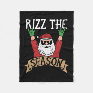 Rizz The Season Funny Christmas Weihnachten Weihna Fleecedecke