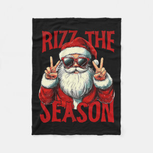 Rizz The Season Funny Cool Bruh Santa Claus Merry Fleecedecke