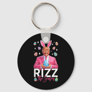 Rizz The Season Funny Trump Bunny Oars Osterjagd Schlüsselanhänger
