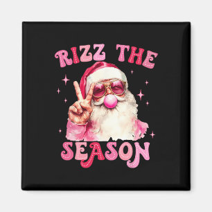 Rizz The Season Santa Pink Blase Gum Rizzmas Chri Magnet