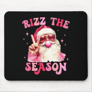 Rizz The Season Santa Pink Blase Gum Rizzmas Chri Mousepad