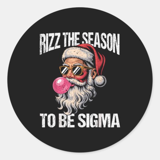Rizz The Season To Be Sigma Santa Christmas Gen Al Runder Aufkleber (Vorderseite)