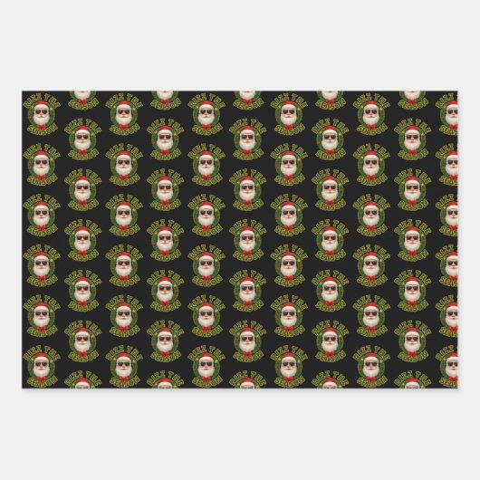 Rizz The Season Trendy Christmas Santa Geschenkpapier Set (Vorderseite 3)