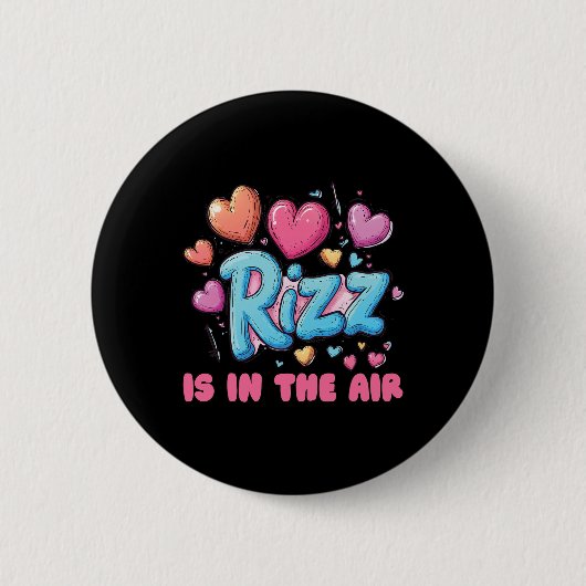 Rizz Valentinstag - Süße Herzen Meme Sprüche Button (Vorderseite)