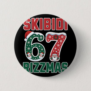 Rizz Weihnachten 67 Lustiges Xmas Gen Alpha Skibid Button