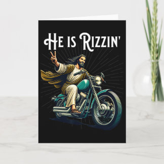 Rizzen Lustiger Rizz Er Ist Rizzin Jesus Reitet Mo Karte