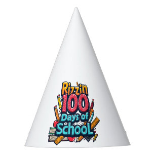 Rizzin 100 Tage der Schule Gen Alpha Funny Partyhütchen
