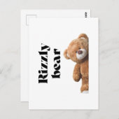 Rizzly cute teddy bear design funny quote postkarte (Vorne/Hinten)